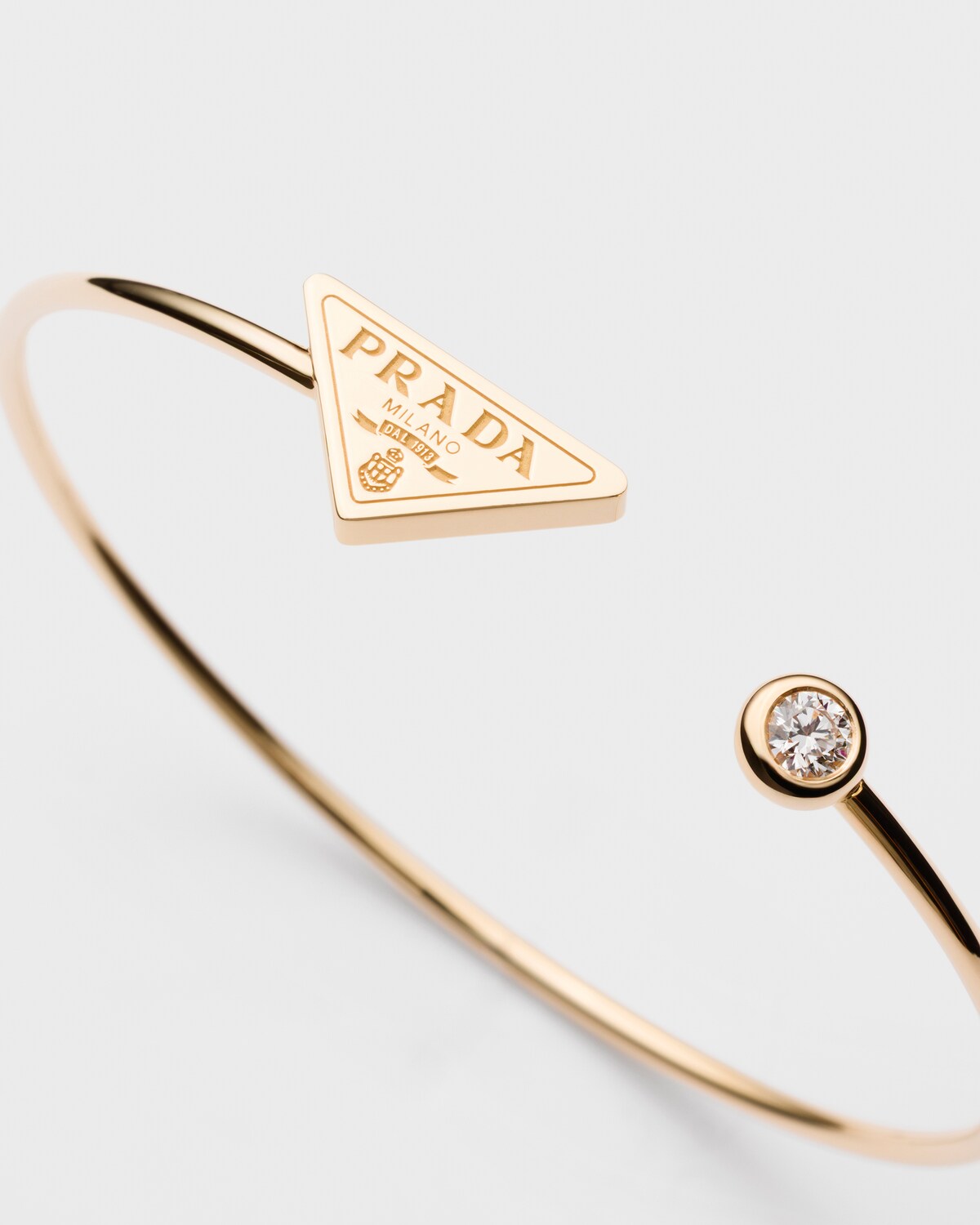 Gold white Eternal Gold Bangle Bracelet In Yellow Gold With Diamond PRADA Gold white Eternal Gold Bangle Bracelet In Yellow Gold With Diamond PRADA
