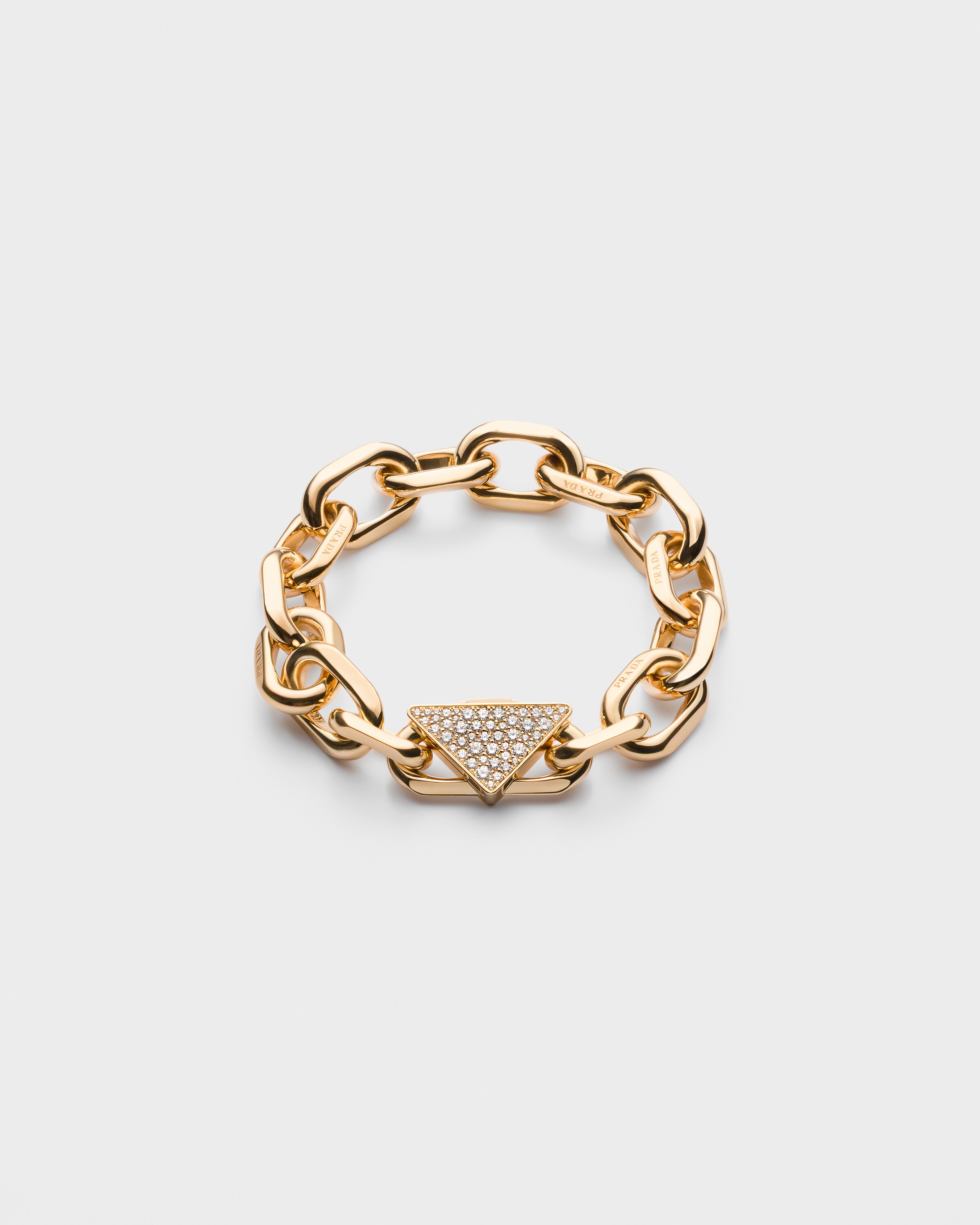 Gold white Eternal Gold Chain Bracelet In Yellow Gold With Diamonds PRADA Gold white Eternal Gold Chain Bracelet In Yellow Gold With Diamonds PRADA