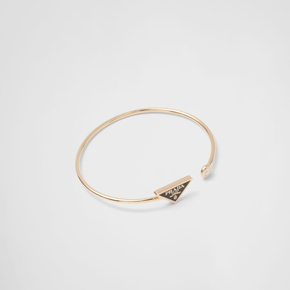 prada.com | Eternal Gold bangle bracelet in yellow gold with diamond