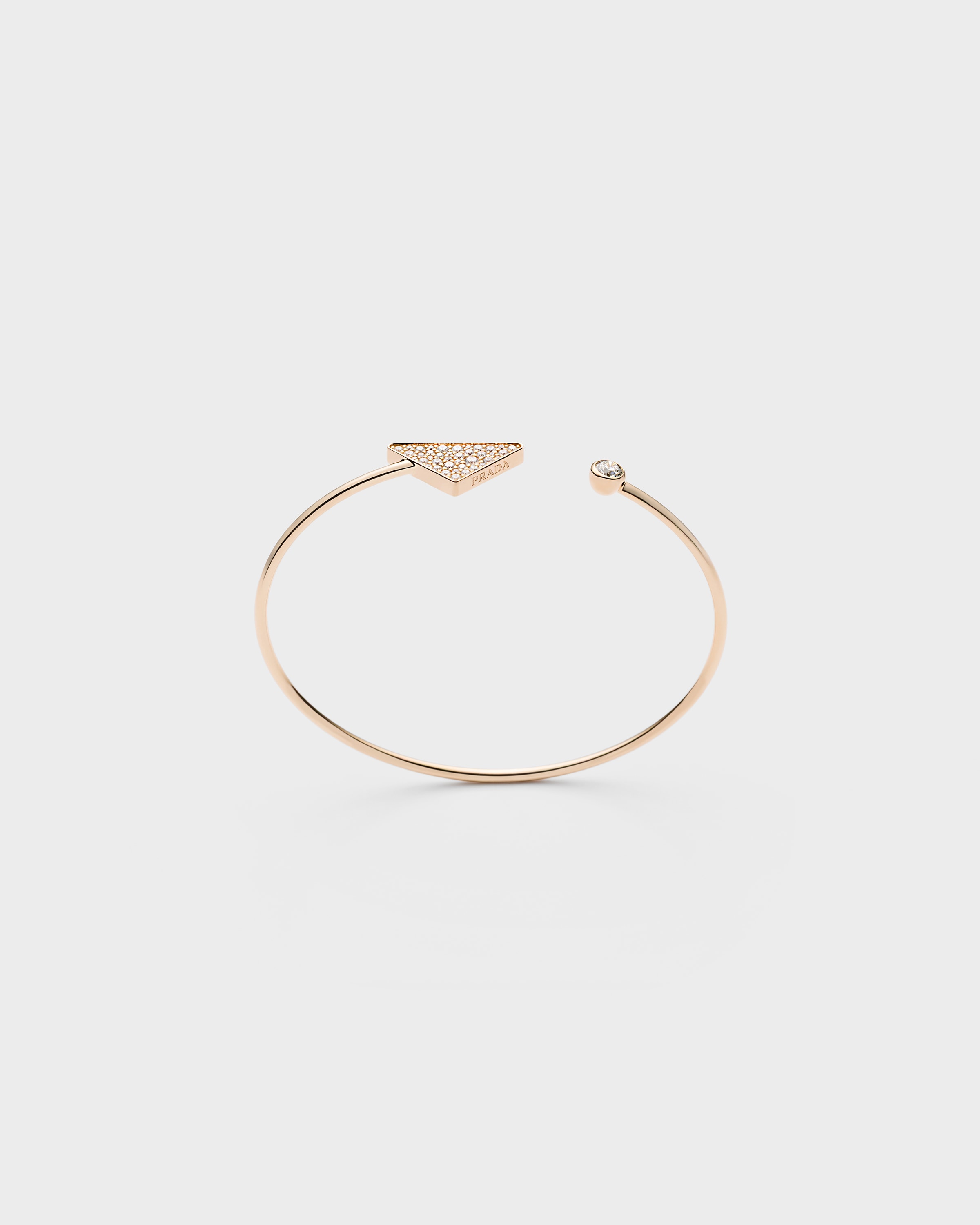 Prada Eternal Gold Bangle Bracelet In Yellow Gold With Diamonds In Gold/white