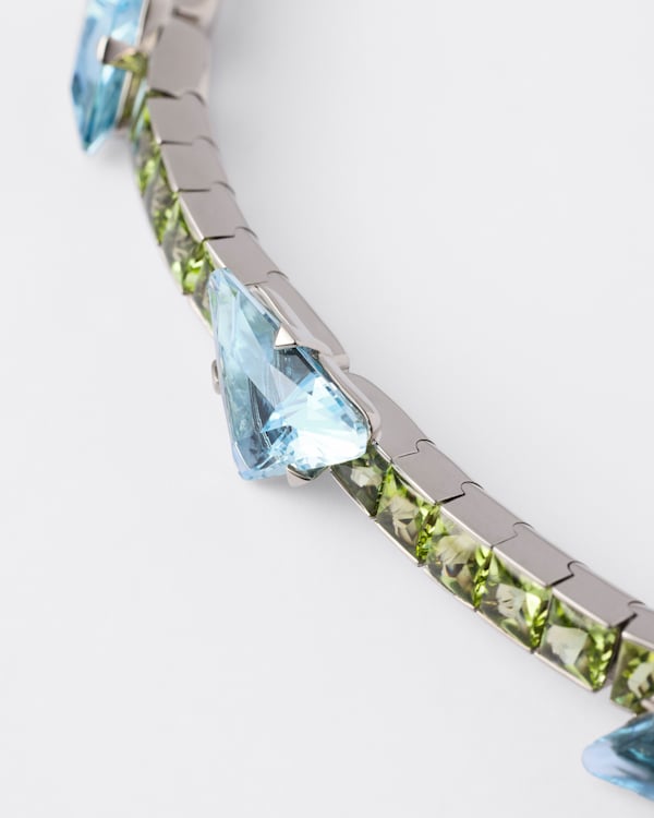 Couleur Vivante bracelet - white gold with aquamarine and peridot - Gold/Aquamarine/Peridot Couleur Vivante bracelet - white gold with aquamarine and peridot - Gold/Aquamarine/Peridot