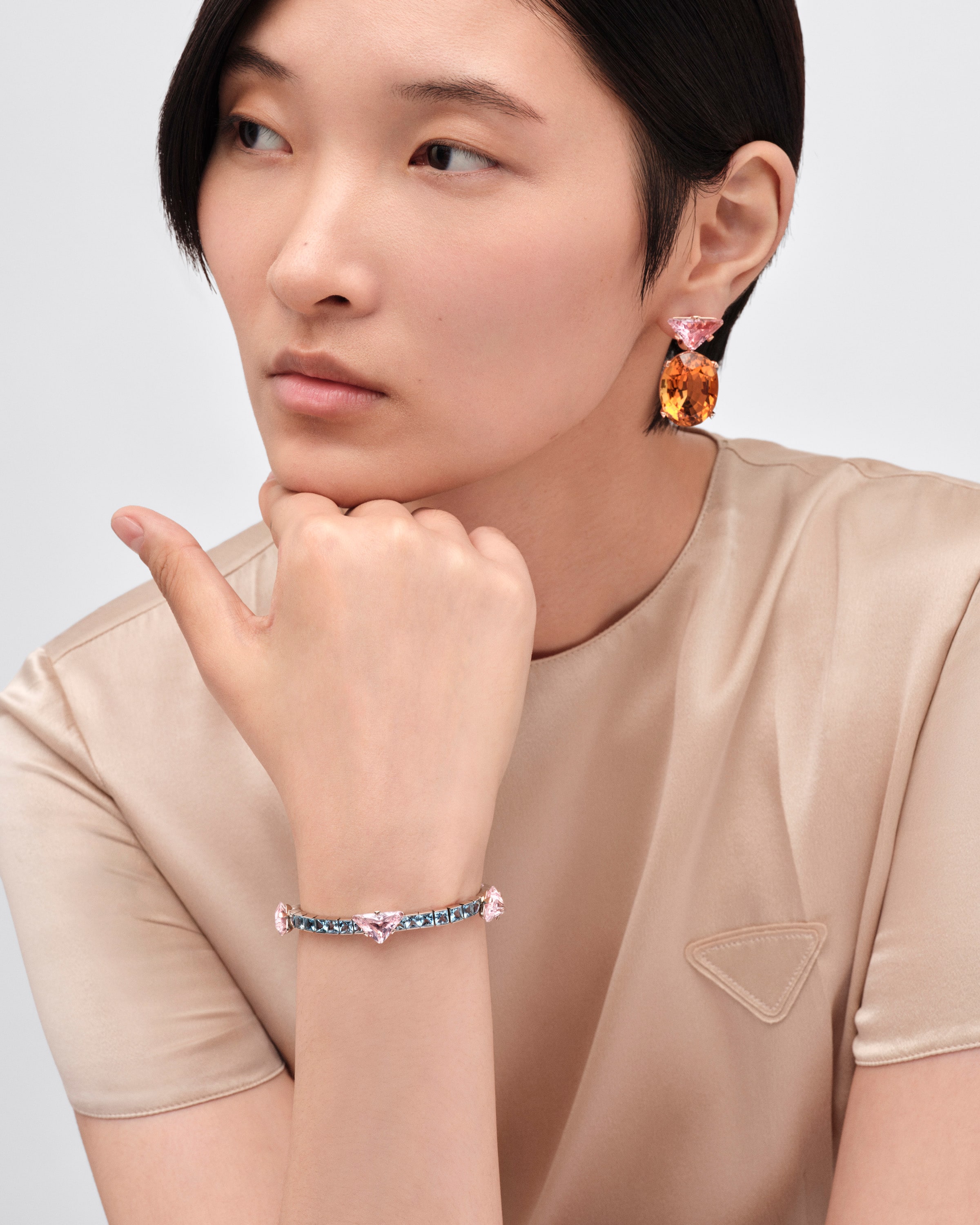 Couleur Vivante Bracelet - white gold with morganite and aquamarine