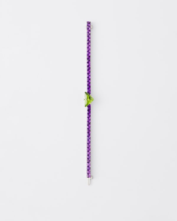 Bracelet Couleur Vivante - or blanc avec péridot et améthyste - Or/Péridot/Améthyste Bracelet Couleur Vivante - or blanc avec péridot et améthyste - Or/Péridot/Améthyste