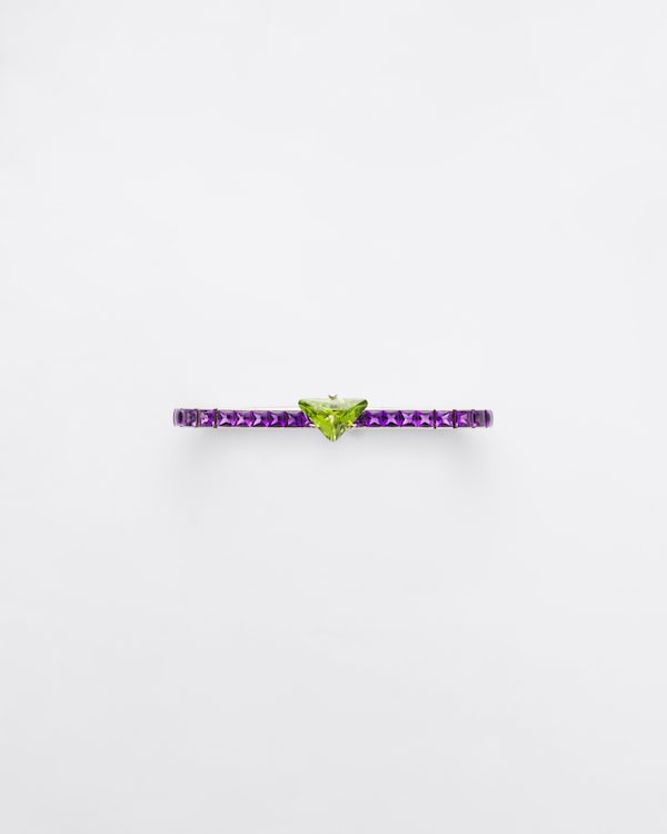 Bracelet Couleur Vivante - or blanc avec péridot et améthyste - Or/Péridot/Améthyste Bracelet Couleur Vivante - or blanc avec péridot et améthyste - Or/Péridot/Améthyste