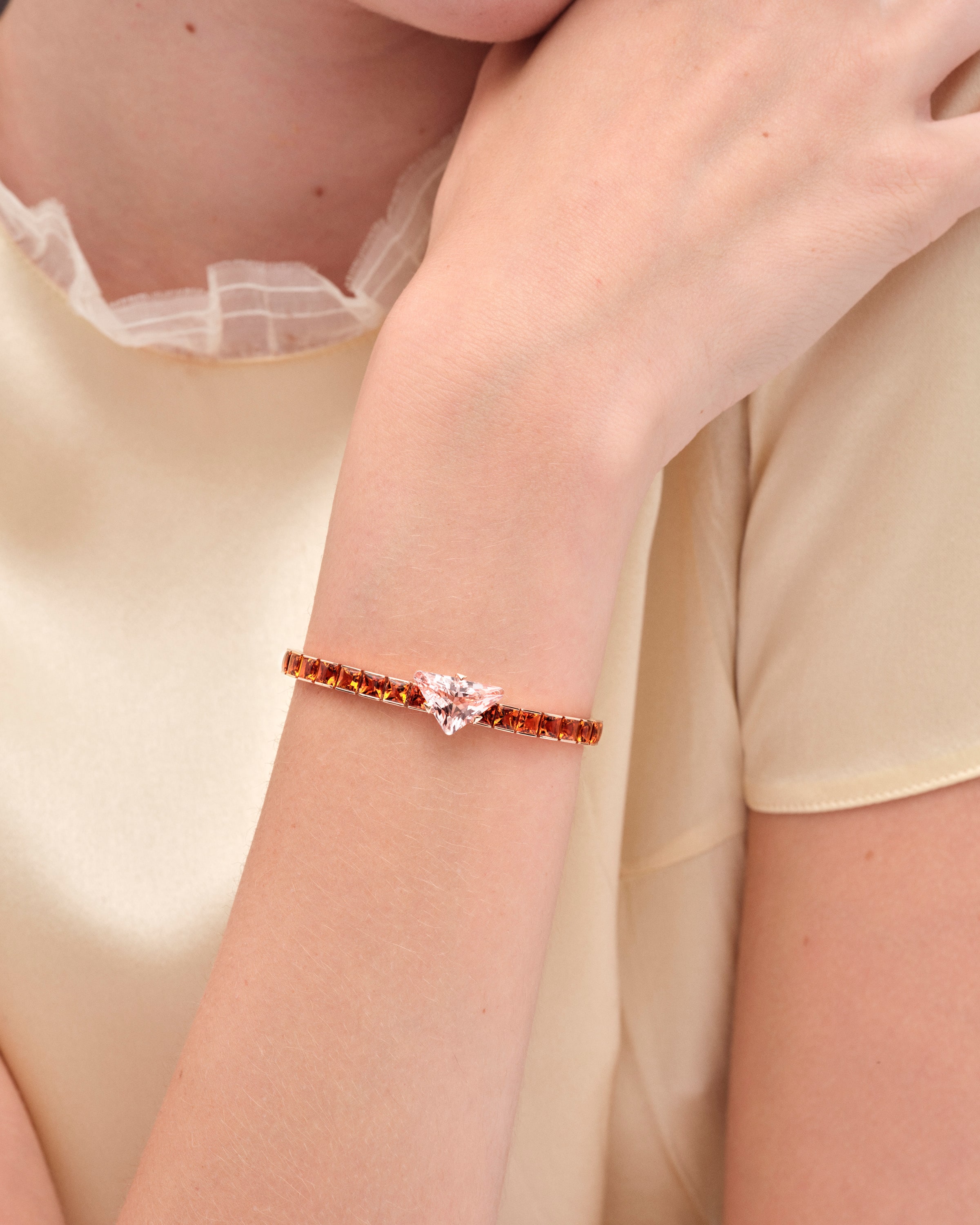 Couleur Vivante bracelet - rose gold with morganite and citrine
