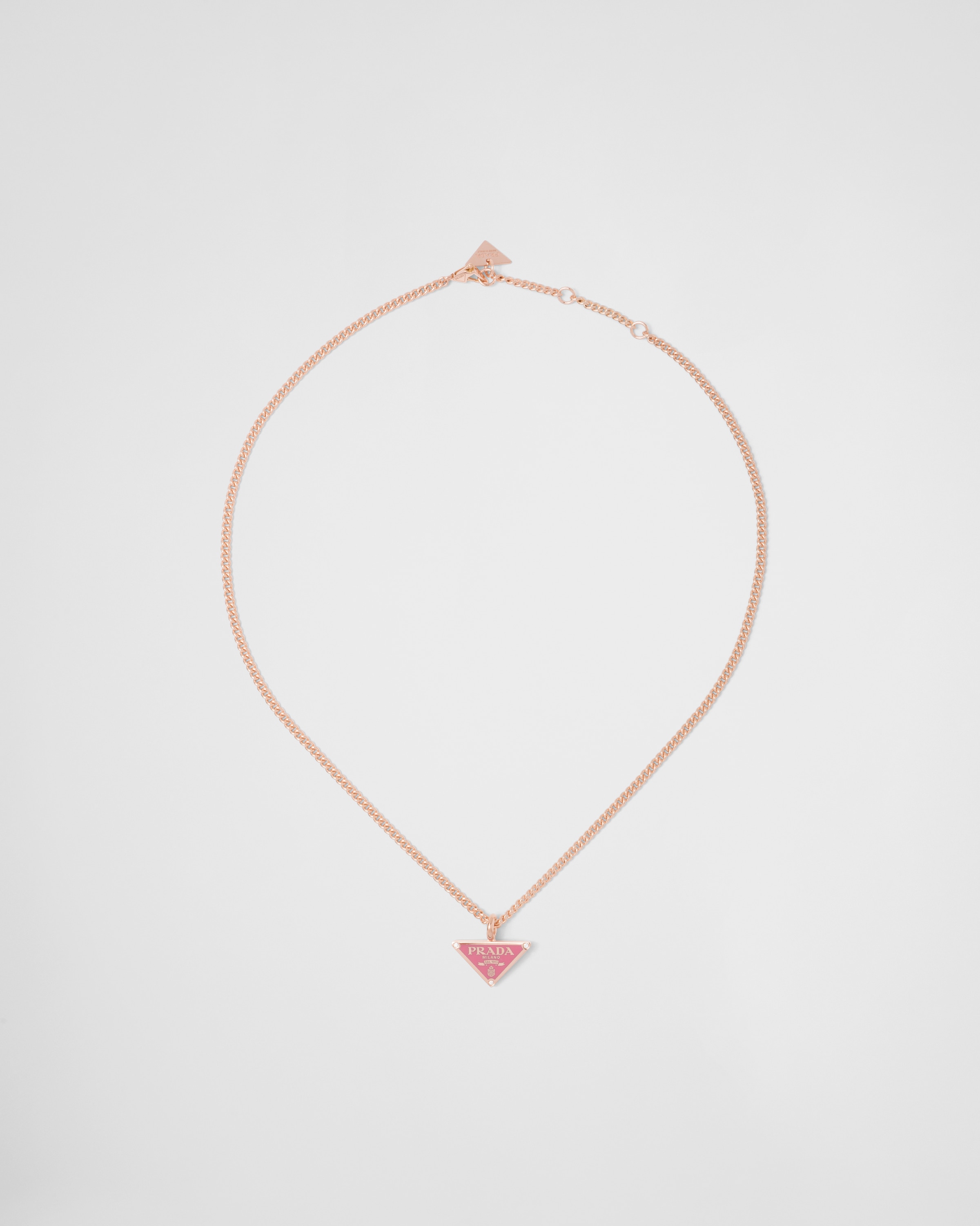 Pink prada store necklace