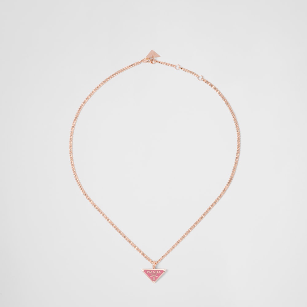 Pink Gold/begonia/white Eternal Gold pendant necklace in pink gold with  diamonds | Prada