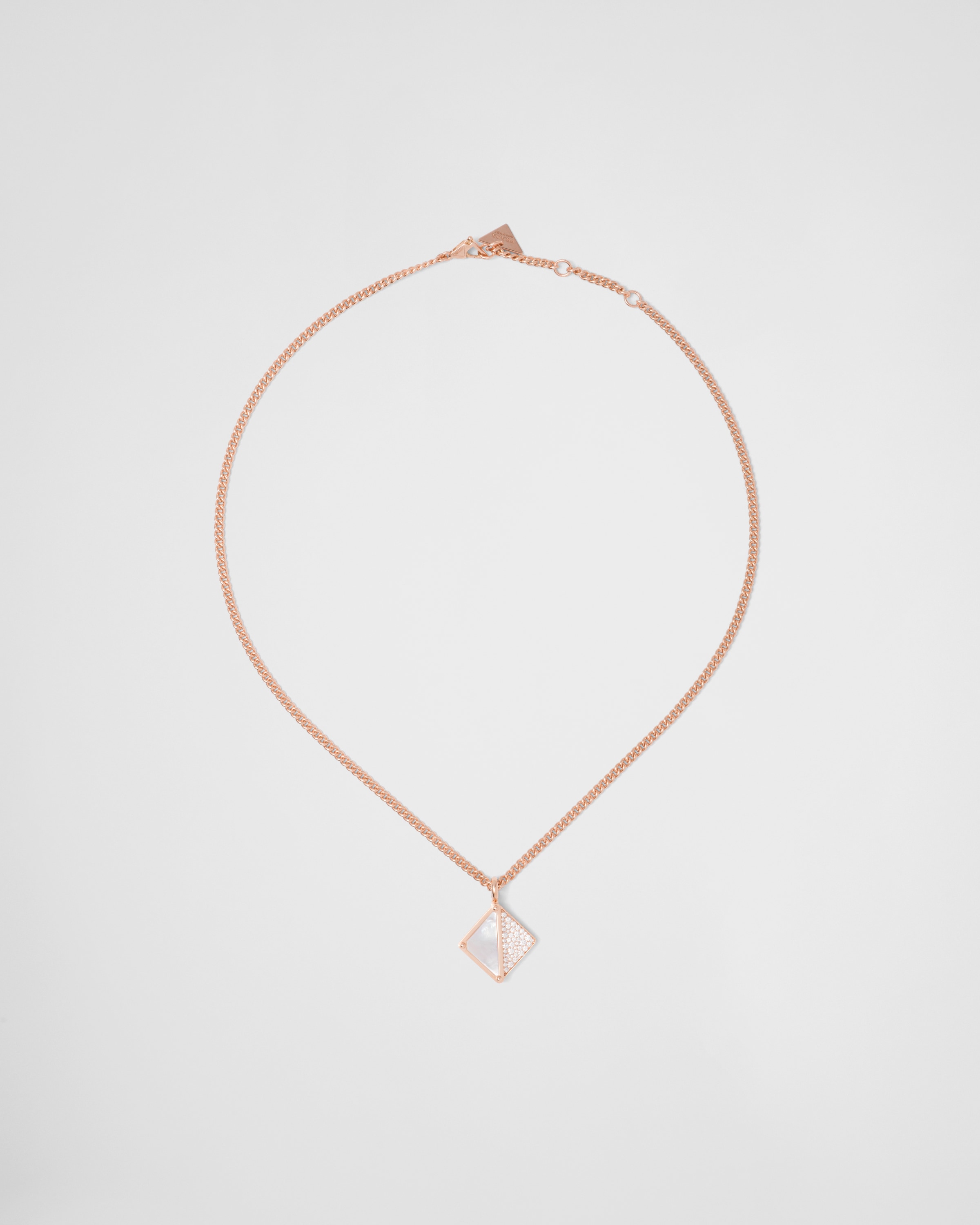 Gold Pink/Mop/White Eternal Gold pendant necklace in rose