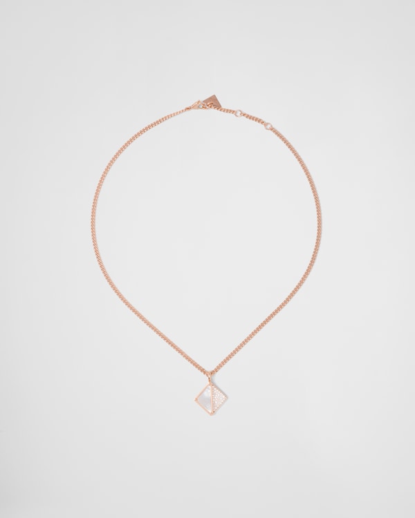 이터널 골드 펜던트 목걸이, 핑크 골드, 다이아몬드와 마더오브펄 - 핑크 골드 / 마더오브펄 / 다이아몬드 파베 이터널 골드 펜던트 목걸이, 핑크 골드, 다이아몬드와 마더오브펄 - 핑크 골드 / 마더오브펄 / 다이아몬드 파베