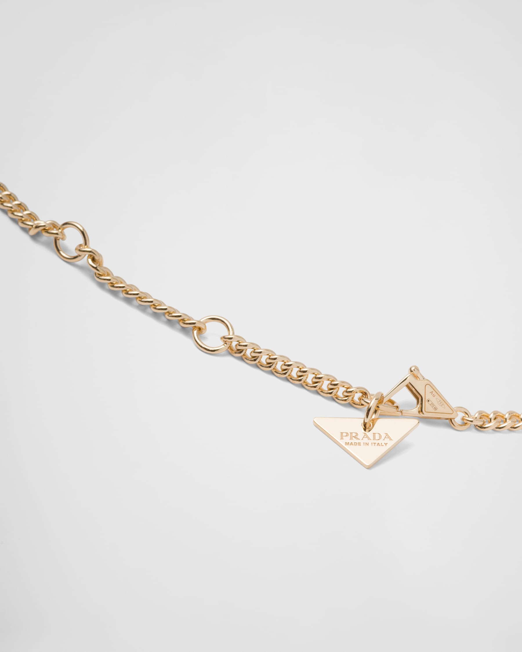 Gold/black Eternal Gold Pendant Necklace In Yellow Gold PRADA