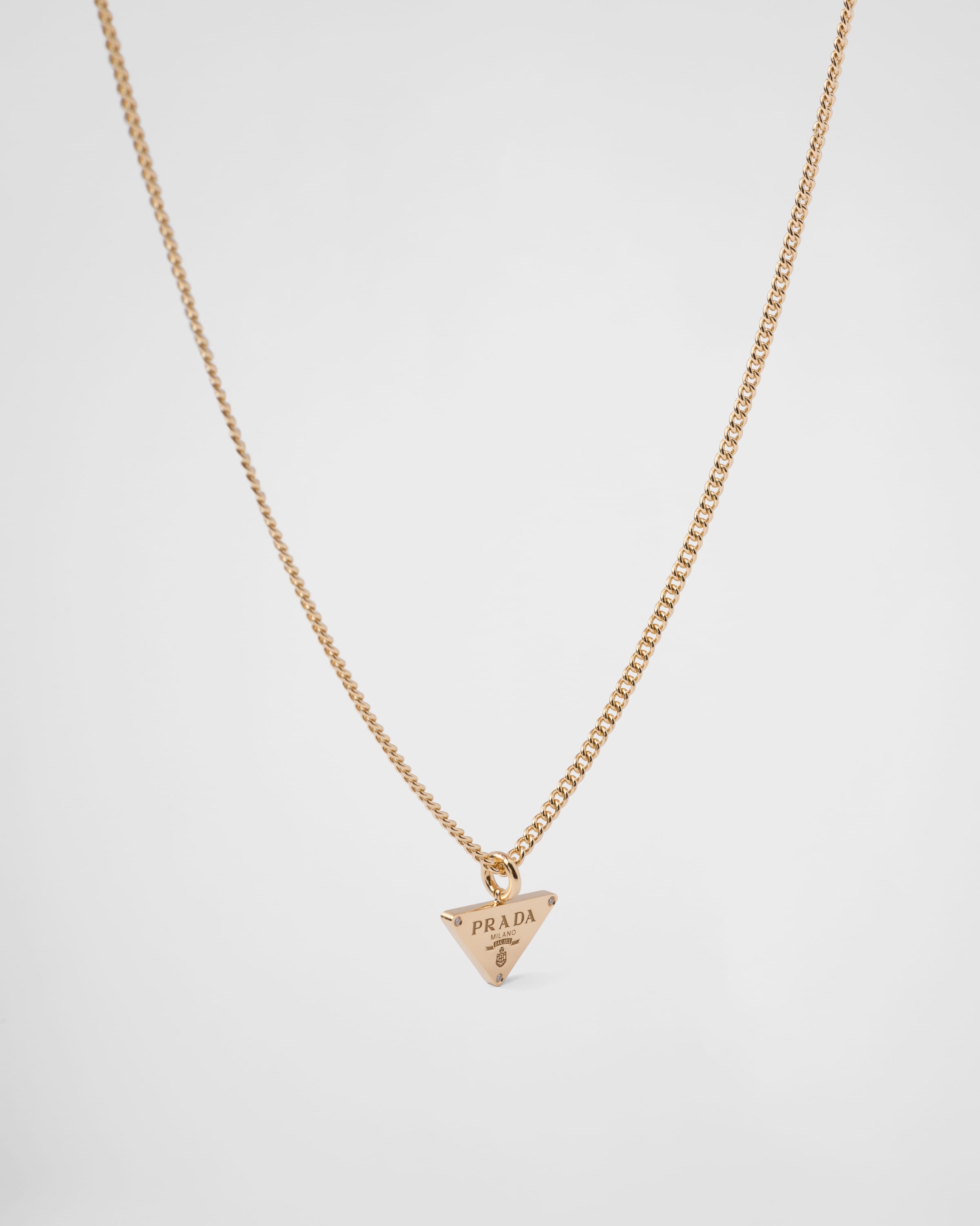 Prada gold store chain necklace