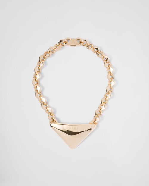 Prada Collier à gros pendentif Eternal Gold en or jaune 1