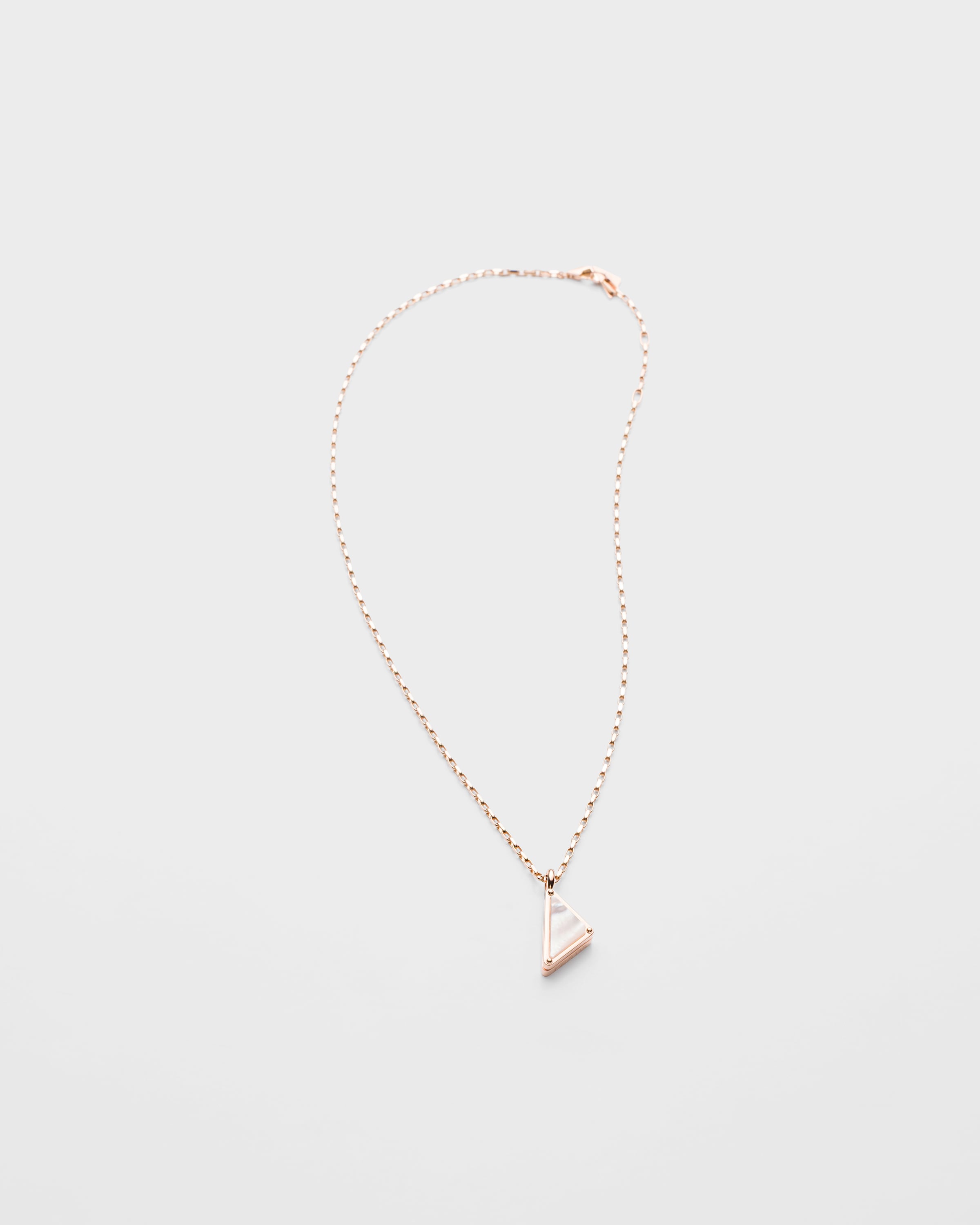 Prada Collana Con Pendente Eternal Gold In Oro Rosa Con Diamanti E Madreperla, Donna, Oro Rosa/mop/bianco, Taglia M