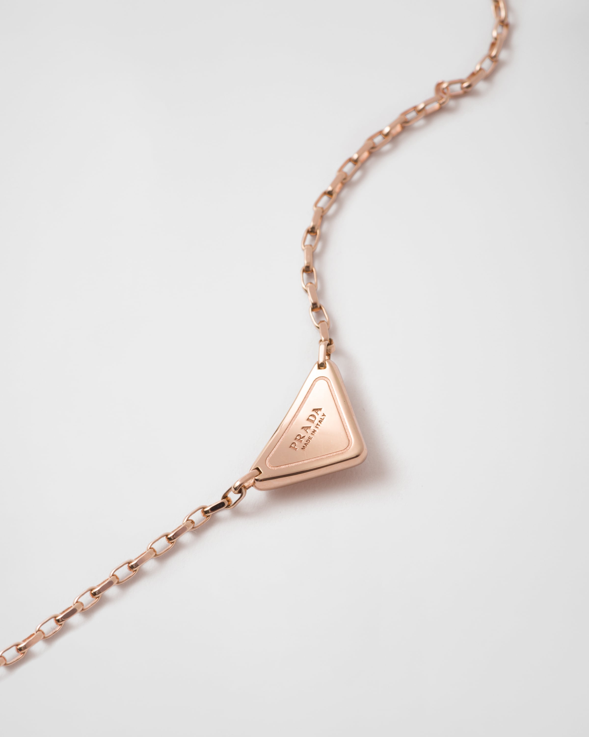 Rose Gold Eternal Gold Necklace In Pink Gold With Mini Triangle Pendant PRADA