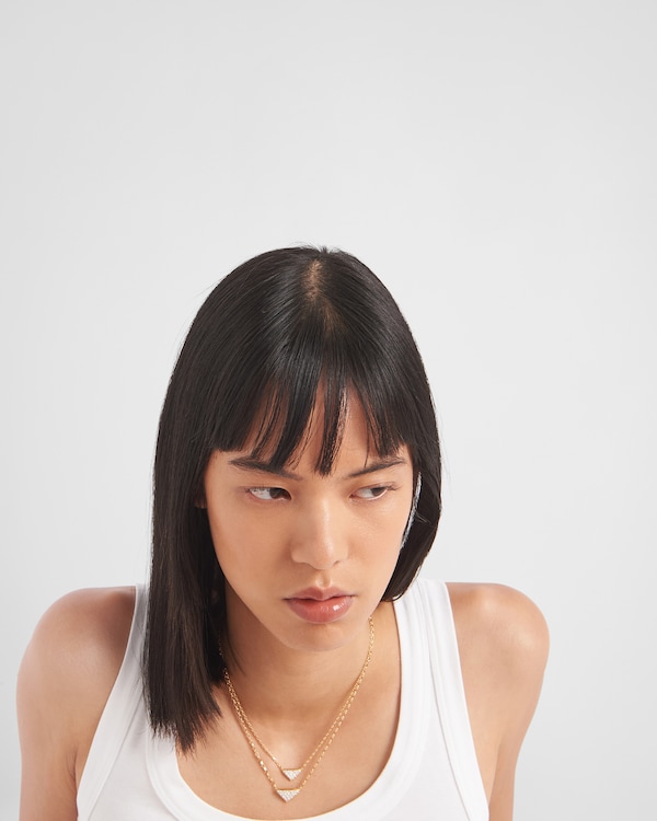 Eternal Gold イエローゴールドxダイヤモンド ミニトライアングル ペンダントネックレス Eternal Gold イエローゴールドxダイヤモンド ミニトライアングル ペンダントネックレス