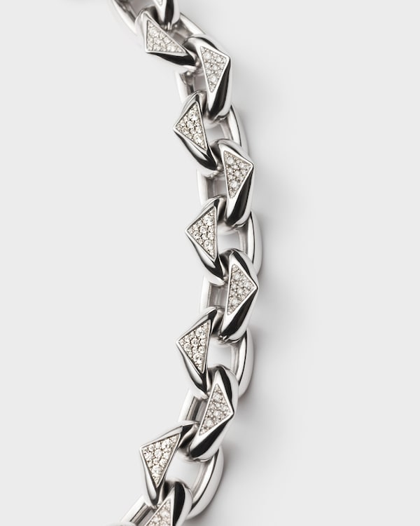 이터널 골드 체인 목걸이 - 화이트 골드, 파베 다이아몬드 세팅 이터널 골드 체인 목걸이 - 화이트 골드, 파베 다이아몬드 세팅