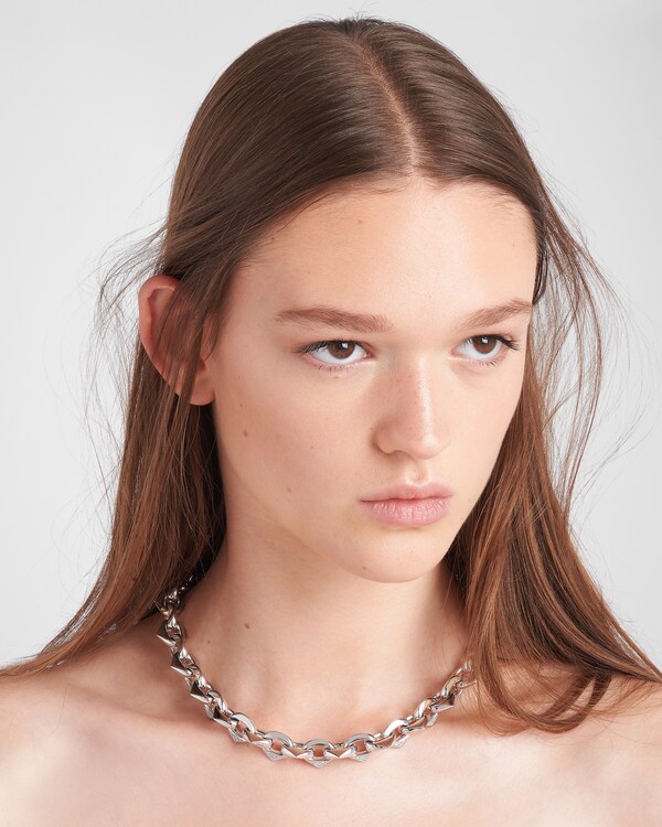 이터널 골드 체인 목걸이 - 화이트 골드, 파베 다이아몬드 세팅 이터널 골드 체인 목걸이 - 화이트 골드, 파베 다이아몬드 세팅