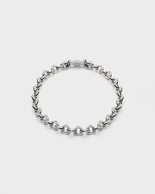 이터널 골드 체인 목걸이 - 화이트 골드, 파베 다이아몬드 세팅 이터널 골드 체인 목걸이 - 화이트 골드, 파베 다이아몬드 세팅