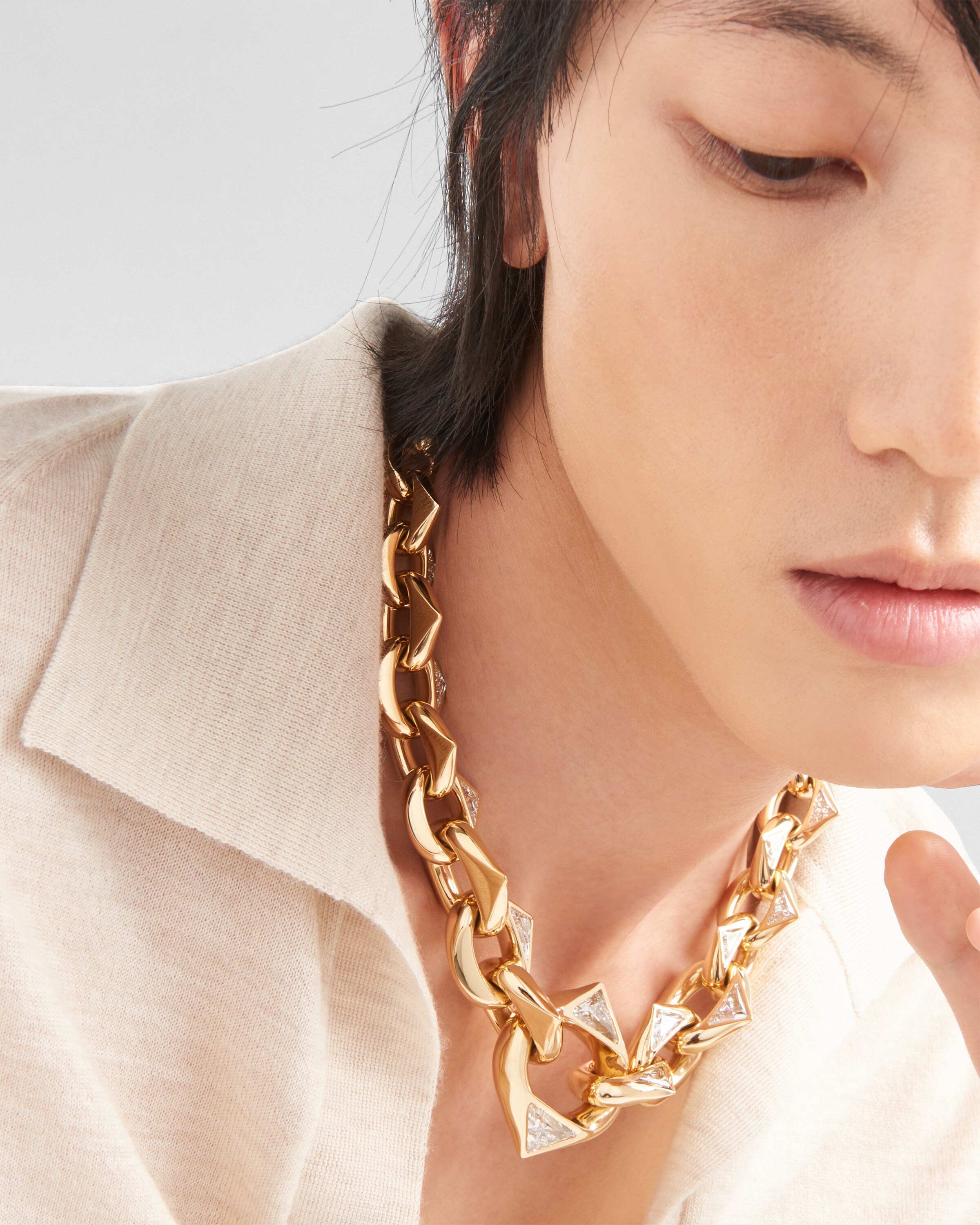 Gold white Eternal Gold Chain Necklace In Yellow Gold And Laboratory grown Diamonds PRADA