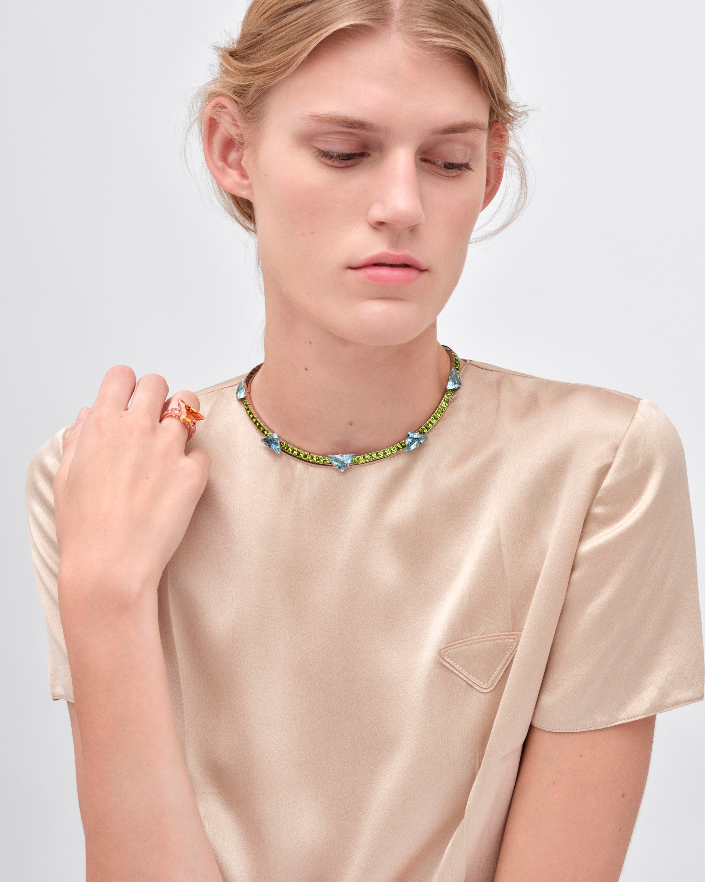 Couleur Vivante necklace - white gold with aquamarine and peridot