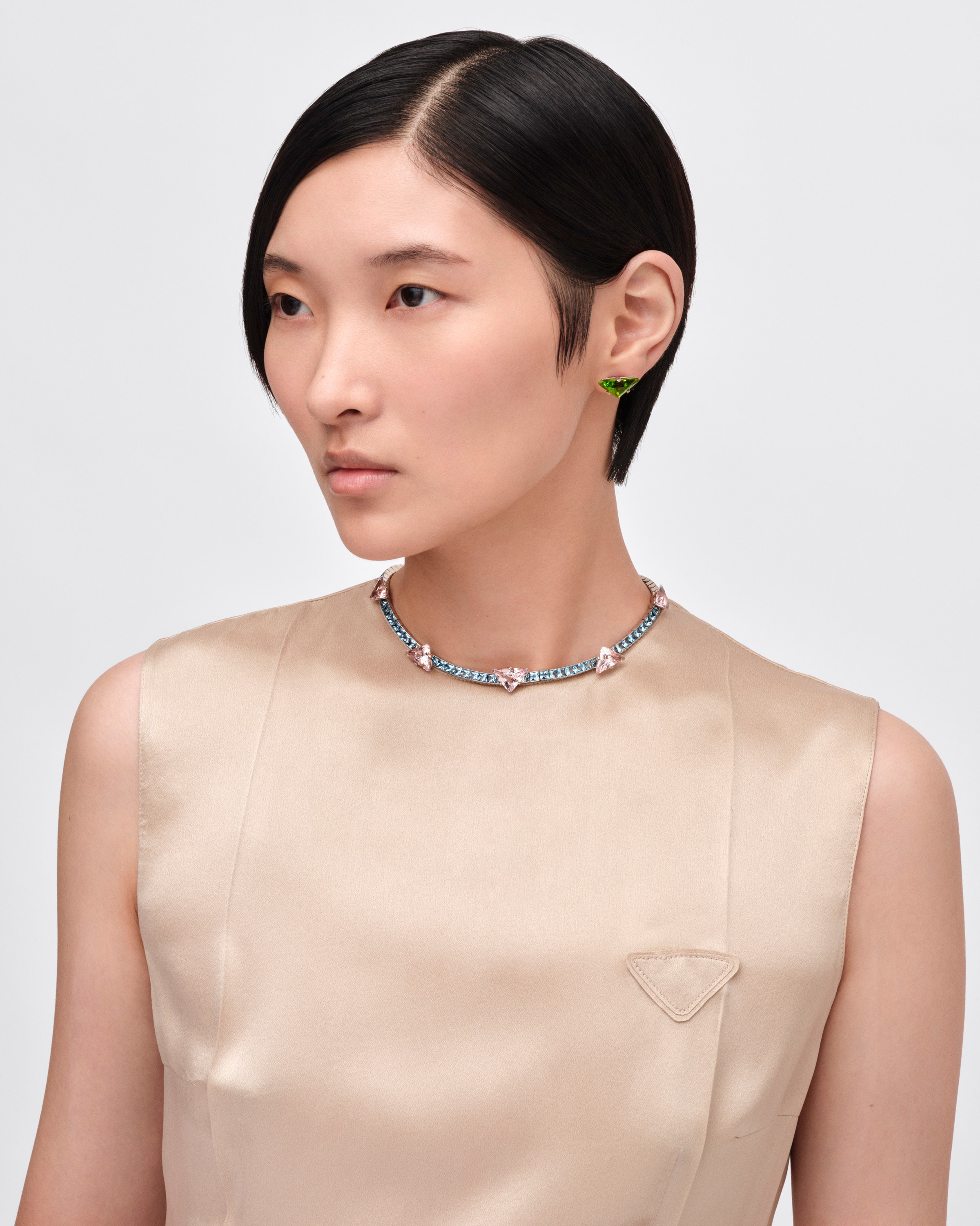 Couleur Vivante necklace - white gold with morganite and aquamarine