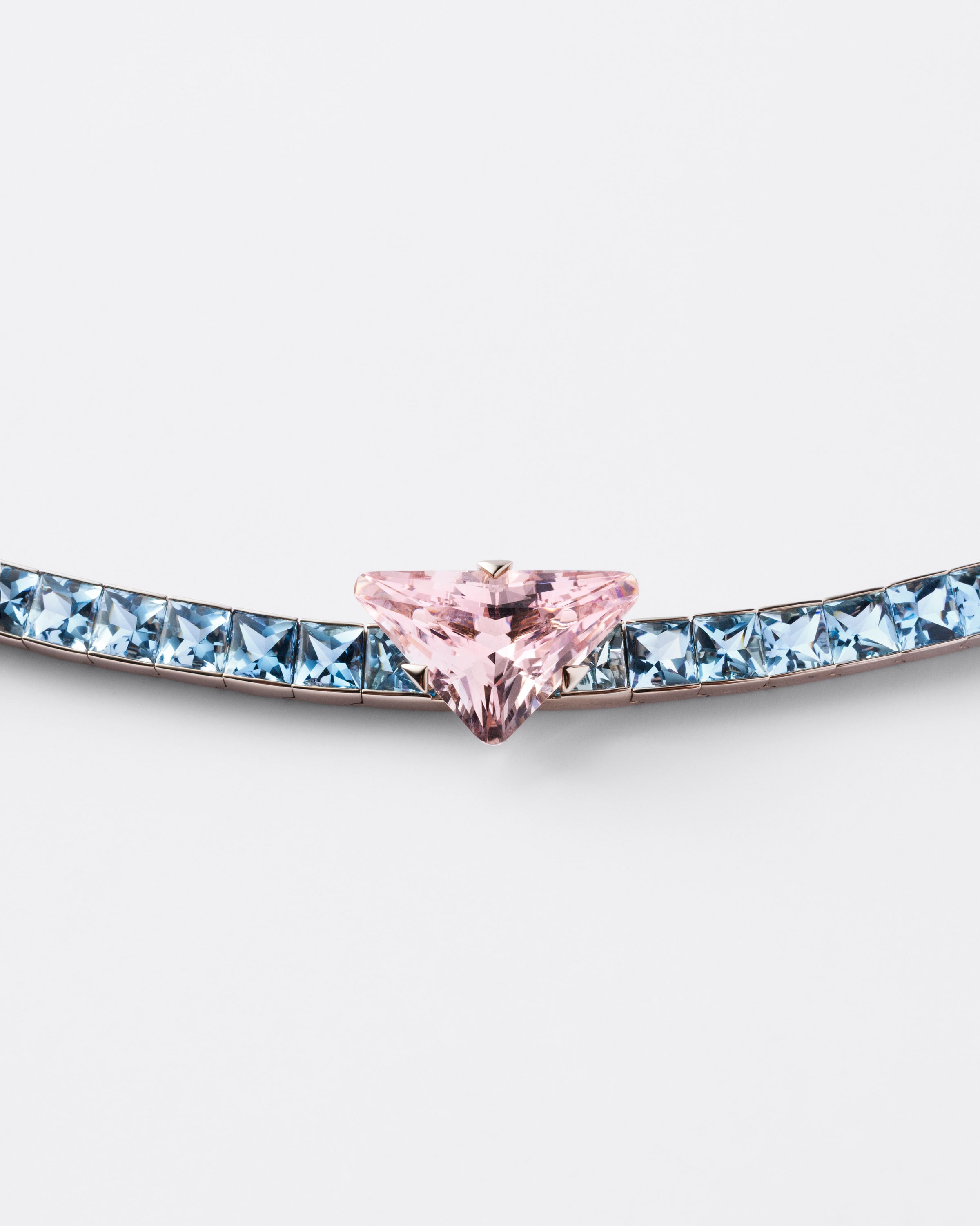 Couleur Vivante necklace - white gold with morganite and aquamarine
