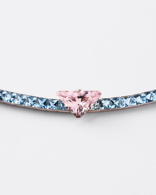 Collier Couleur Vivante - or blanc avec morganite et aigue-marine - Or/Morganite/Aigue-marine Collier Couleur Vivante - or blanc avec morganite et aigue-marine - Or/Morganite/Aigue-marine