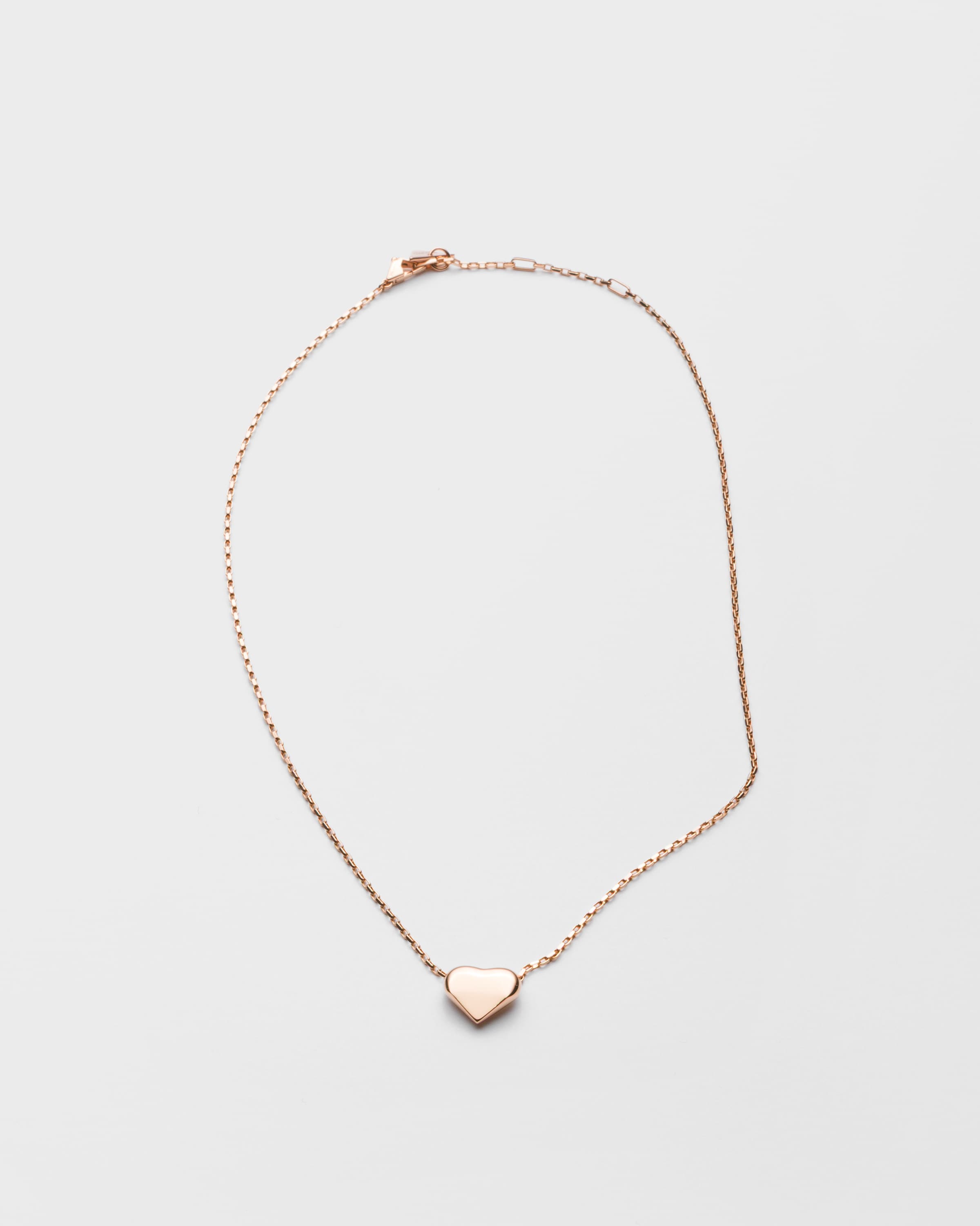 Prada Collana Eternal Gold Heart Nano In Oro Rosa, Donna, Oro Rosa
