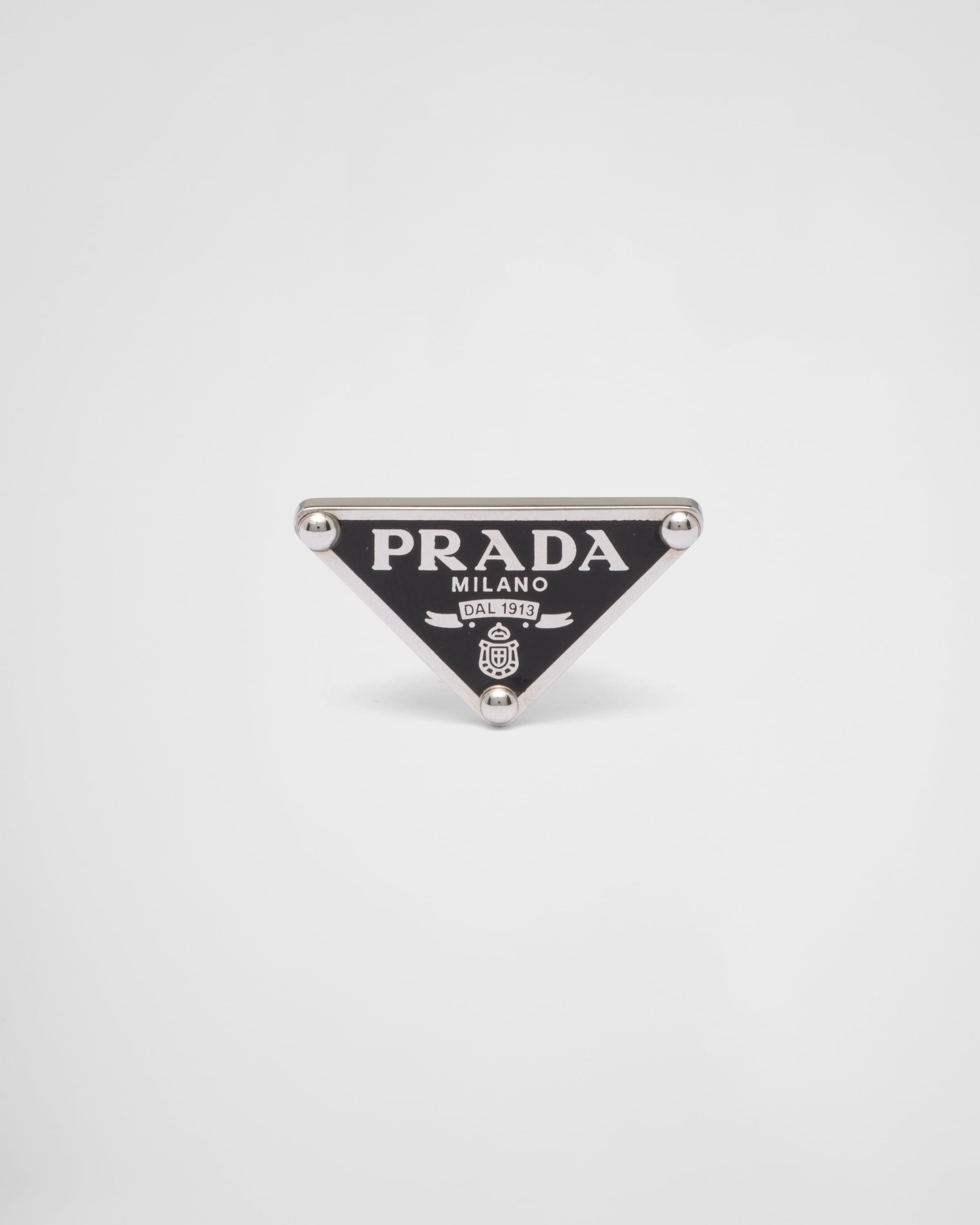 ブラック プラダ シンボル 左耳用シングルイヤリング | PRADA