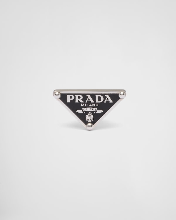 Black Prada Symbole pendant left earring | PRADA