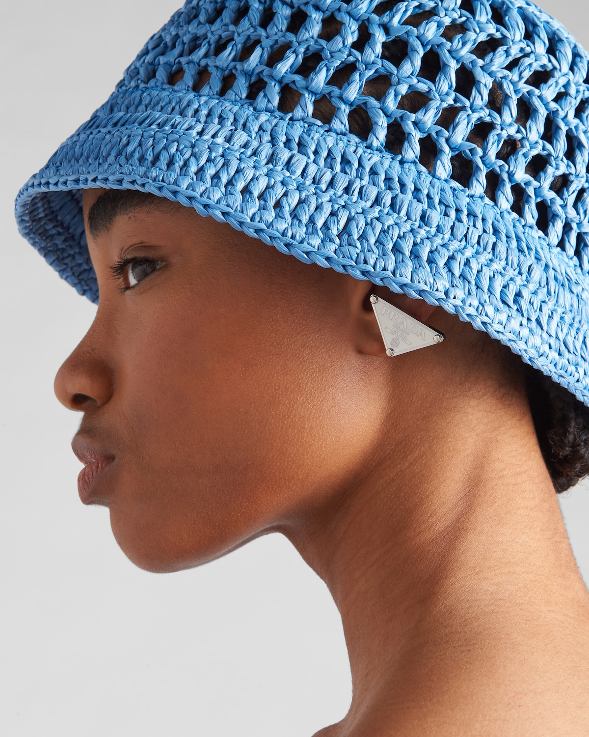 White Prada Symbole Single Left Earring PRADA