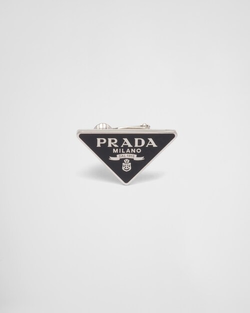 Black Prada Symbole clip left earring | Prada