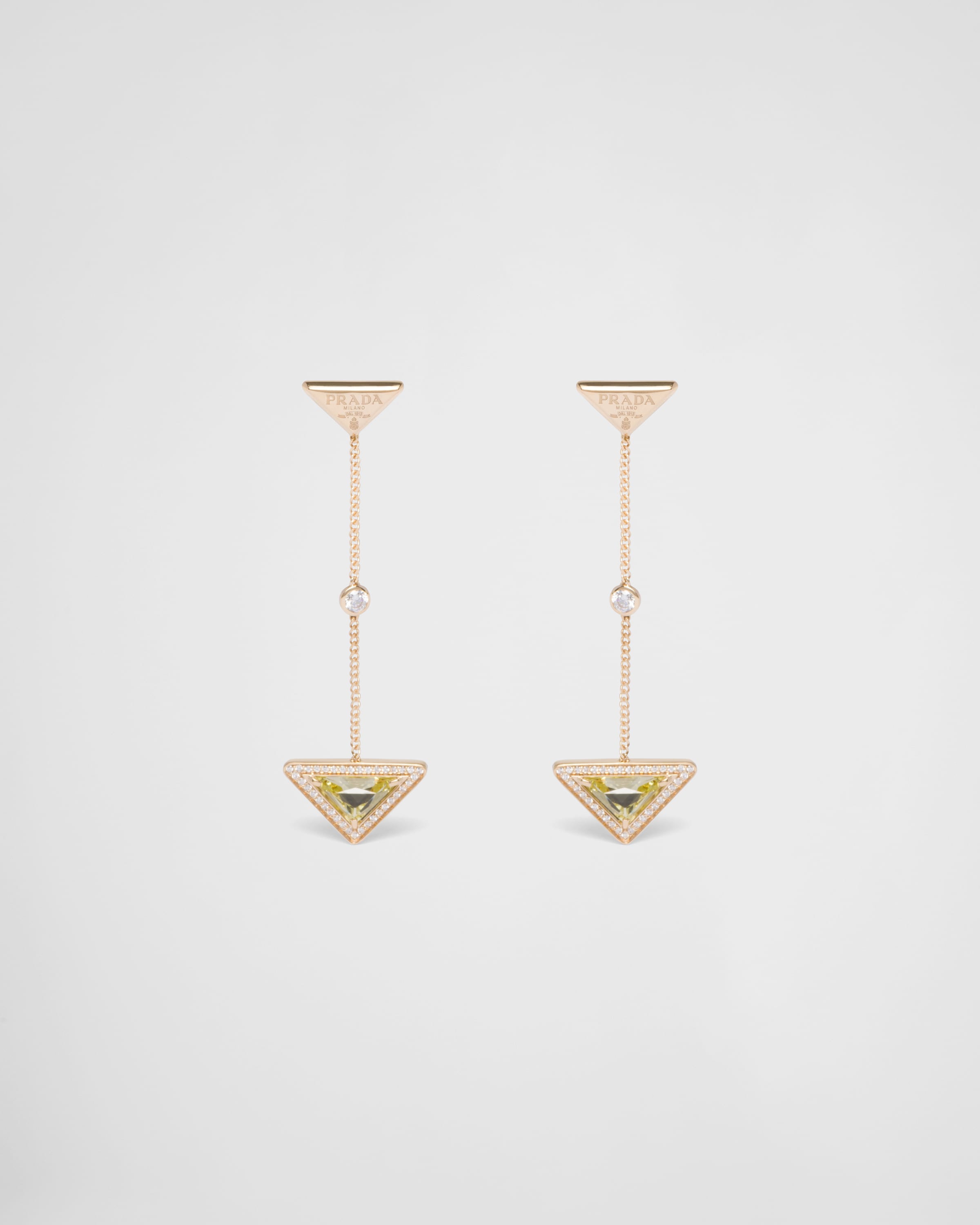 Gold/green Quartz Eternal Gold Drop Earrings In Yellow Gold