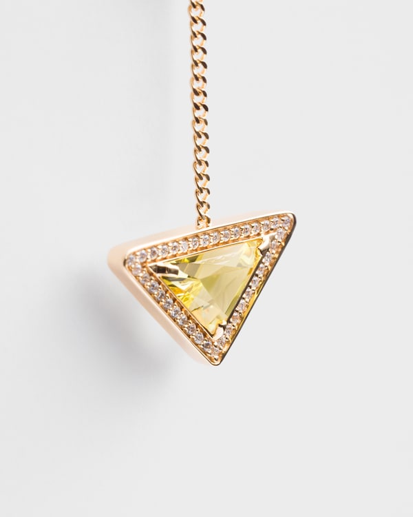 Eternal Gold drop earrings in yellow gold with diamonds and green quartz - Gold/Green Quartz Eternal Gold drop earrings in yellow gold with diamonds and green quartz - Gold/Green Quartz