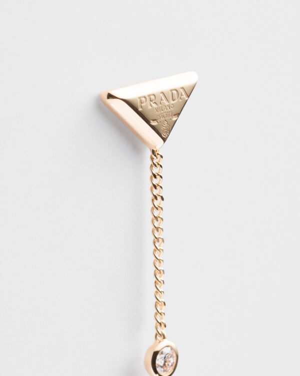 Eternal Gold drop earrings in yellow gold with diamonds and green quartz - Gold/Green Quartz Eternal Gold drop earrings in yellow gold with diamonds and green quartz - Gold/Green Quartz