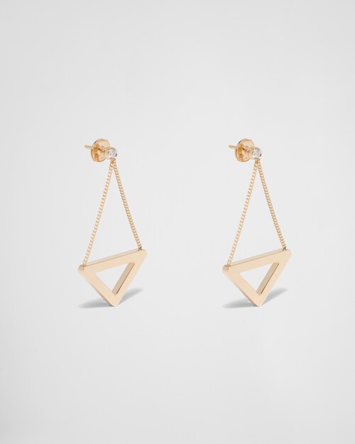 prada.com | Eternal Gold cut-out drop earrings