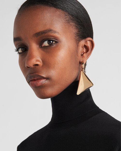 Prada Eternal Gold medium drop earrings in yellow gold 2