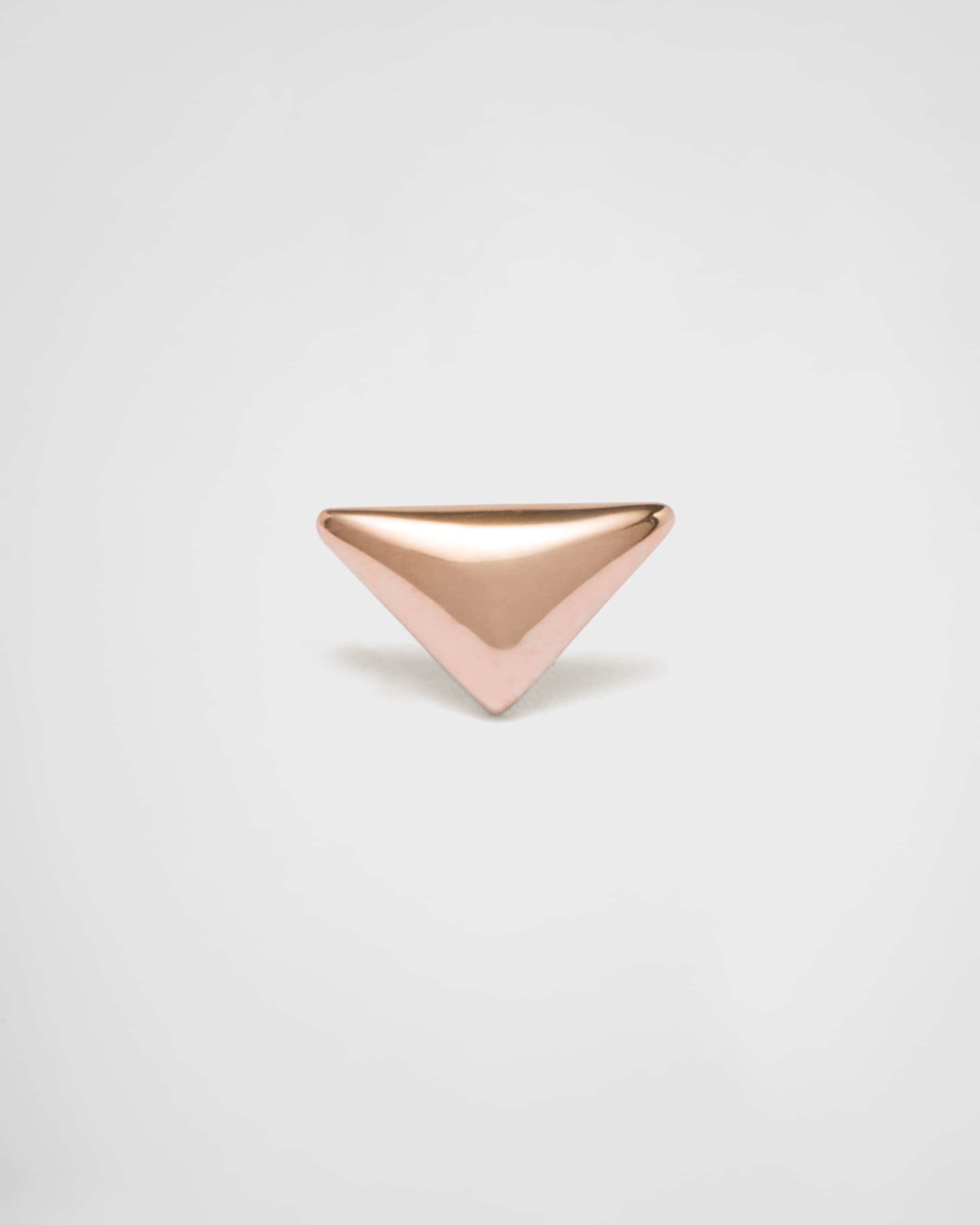 Prada Eternal Gold Nano Triangle Mono Earring In Pink Gold In Rose Gold