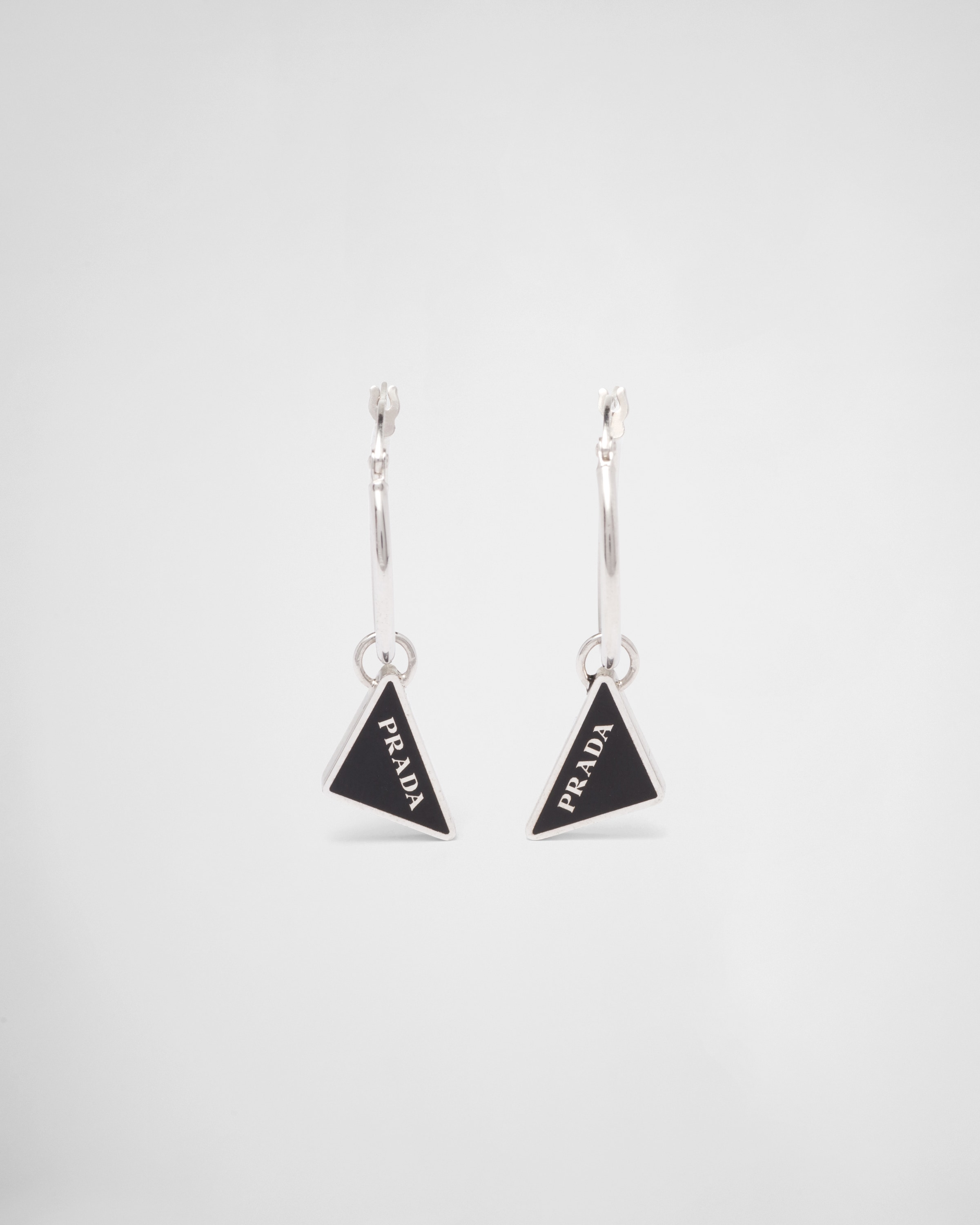 Prada Symbole Drop Earrings In Black