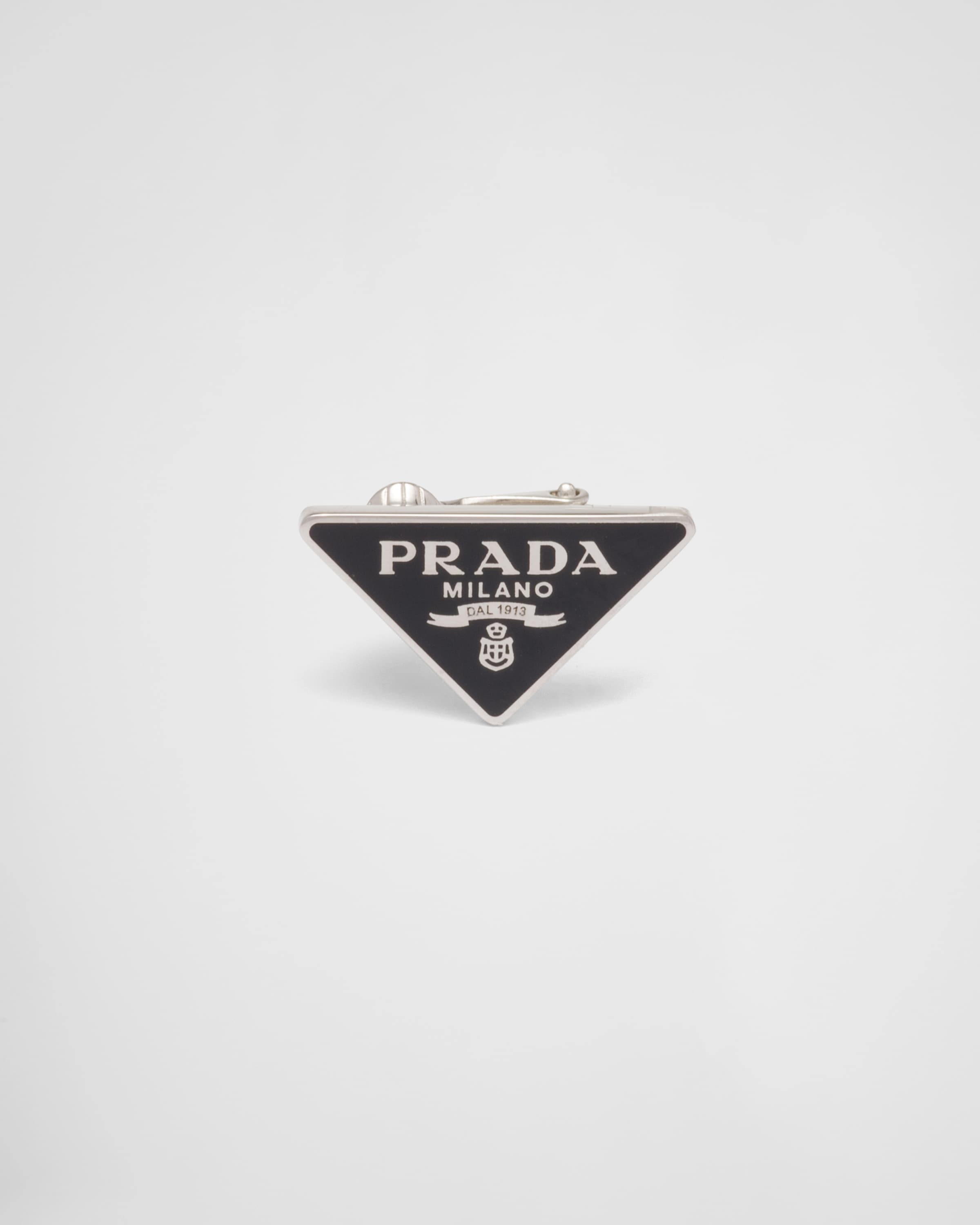 Black Prada Symbole clip left earring | PRADA