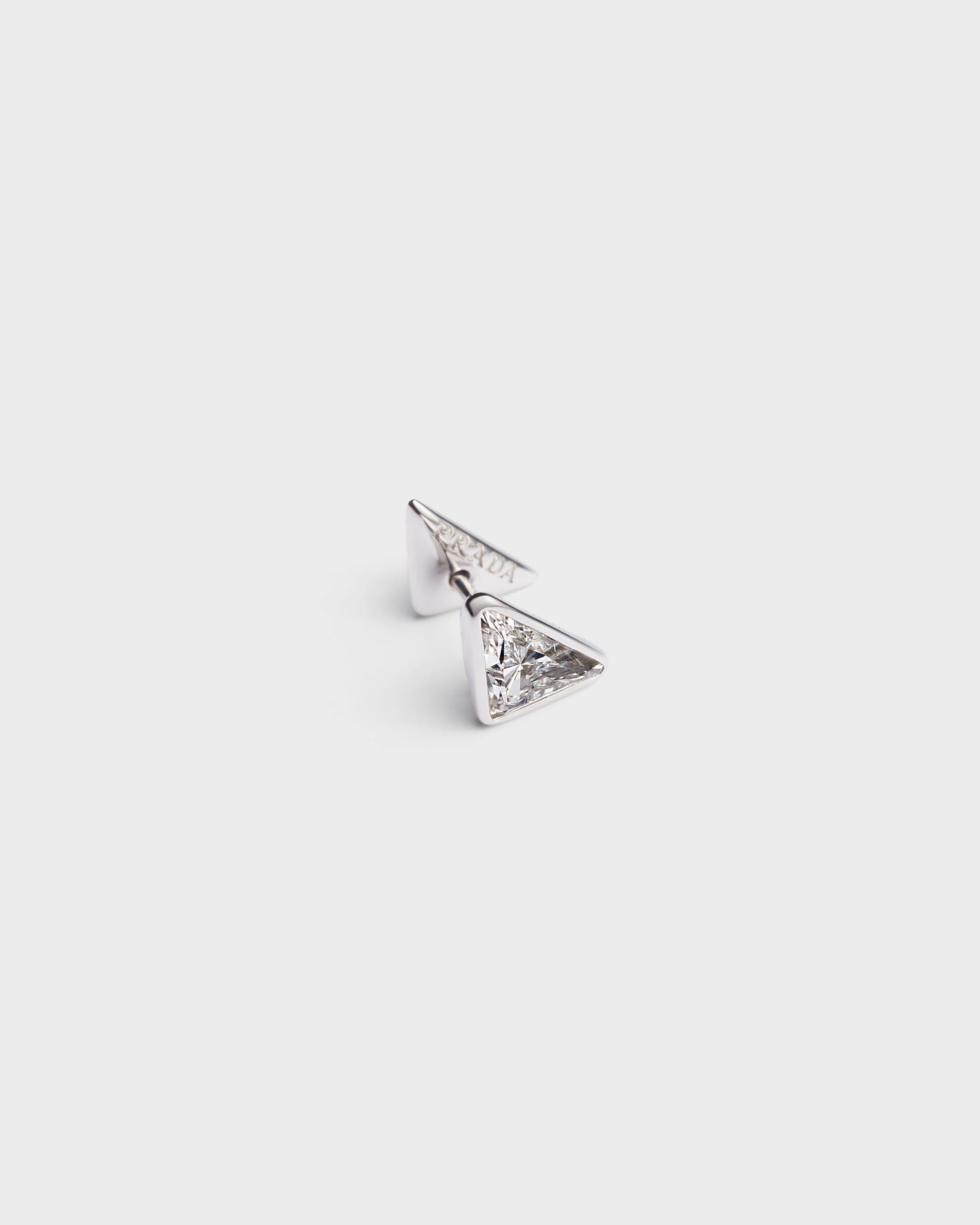 Prada Pendiente Individual Eternal Gold: Oro Blanco Y Diamantes De Laboratorio, Mujer, White Gold/ White