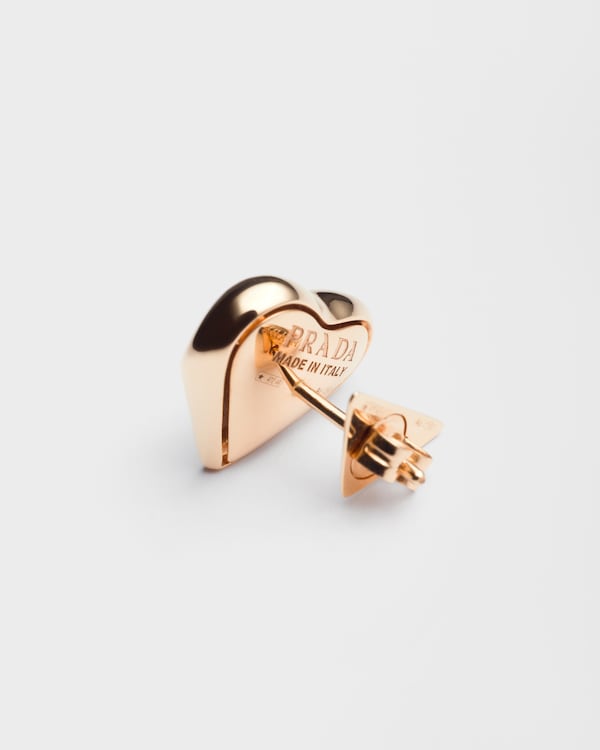 핑크 골드로 제작된 이터널 골드 나노 하트 싱글 이어링 - 로즈 골드 핑크 골드로 제작된 이터널 골드 나노 하트 싱글 이어링 - 로즈 골드