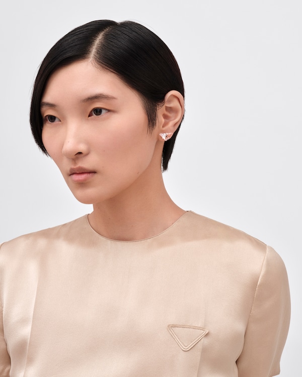 Pendientes Couleur Vivante con tachuelas - oro rosa con morganita - Oro/morganita Pendientes Couleur Vivante con tachuelas - oro rosa con morganita - Oro/morganita