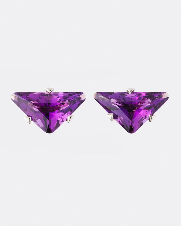 Couleur Vivante stud earrings - white gold with amethyst - Gold/Amethyst Couleur Vivante stud earrings - white gold with amethyst - Gold/Amethyst