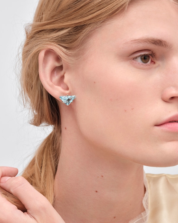 Couleur Vivante stud earrings - white gold with aquamarine - Gold/Aquamarine Couleur Vivante stud earrings - white gold with aquamarine - Gold/Aquamarine