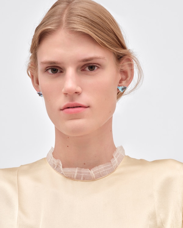 Couleur Vivante stud earrings - white gold with aquamarine - Gold/Aquamarine Couleur Vivante stud earrings - white gold with aquamarine - Gold/Aquamarine