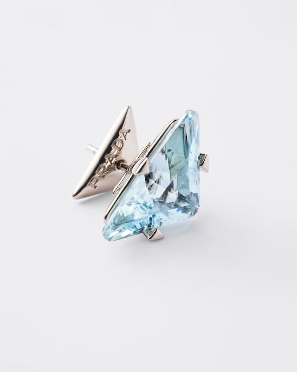 Couleur Vivante stud earrings - white gold with aquamarine - Gold/Aquamarine Couleur Vivante stud earrings - white gold with aquamarine - Gold/Aquamarine