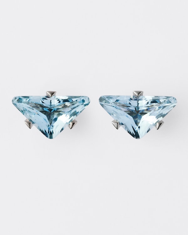 Couleur Vivante stud earrings - white gold with aquamarine - Gold/Aquamarine Couleur Vivante stud earrings - white gold with aquamarine - Gold/Aquamarine