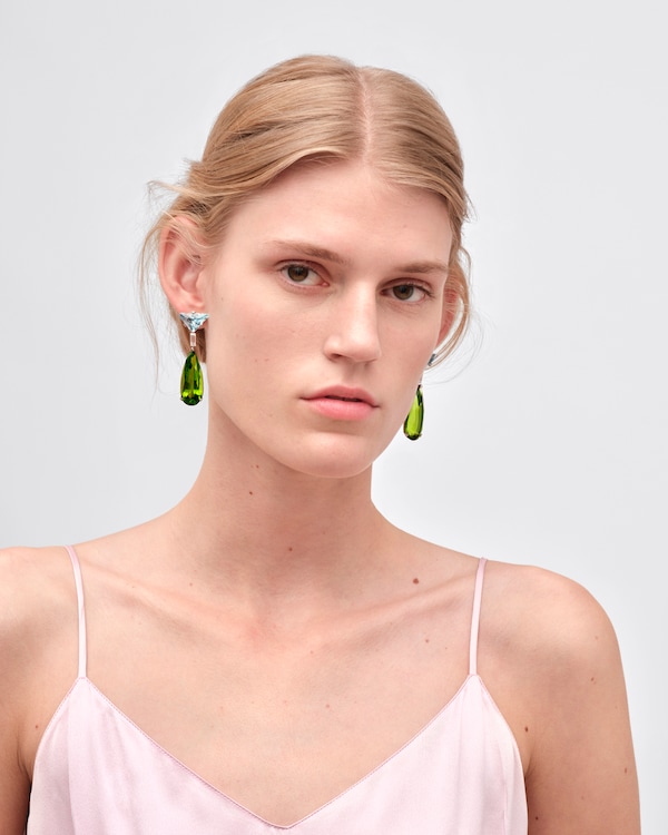 Pendientes largos Couleur Vivante - oro blanco con aguamarina, peridoto y diamantes - Oro/Aqua/Blanco/Peridoto Pendientes largos Couleur Vivante - oro blanco con aguamarina, peridoto y diamantes - Oro/Aqua/Blanco/Peridoto