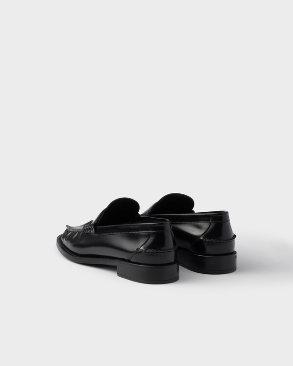 Brushed leather peep-toe loafers Brushed leather peep-toe loafers
